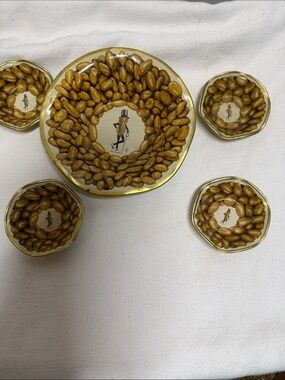 Peanuts Gold & Brown Mr. Peanut Decorative Bowls